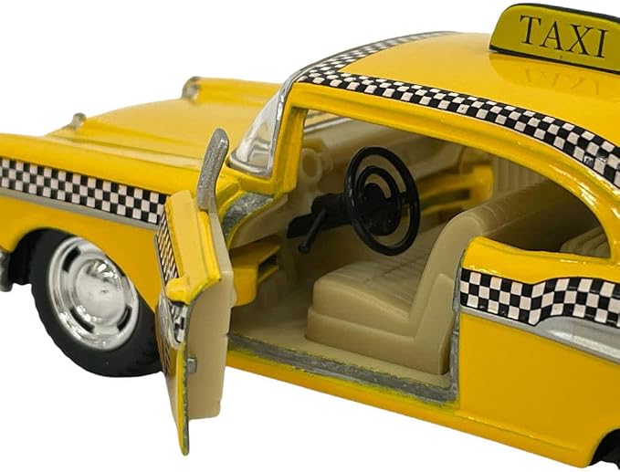 KiNSMART 1957 Chevy Bel Air Coupe 1:40 Scale 5" Die Cast Metal Classic Toy Car (Taxi)