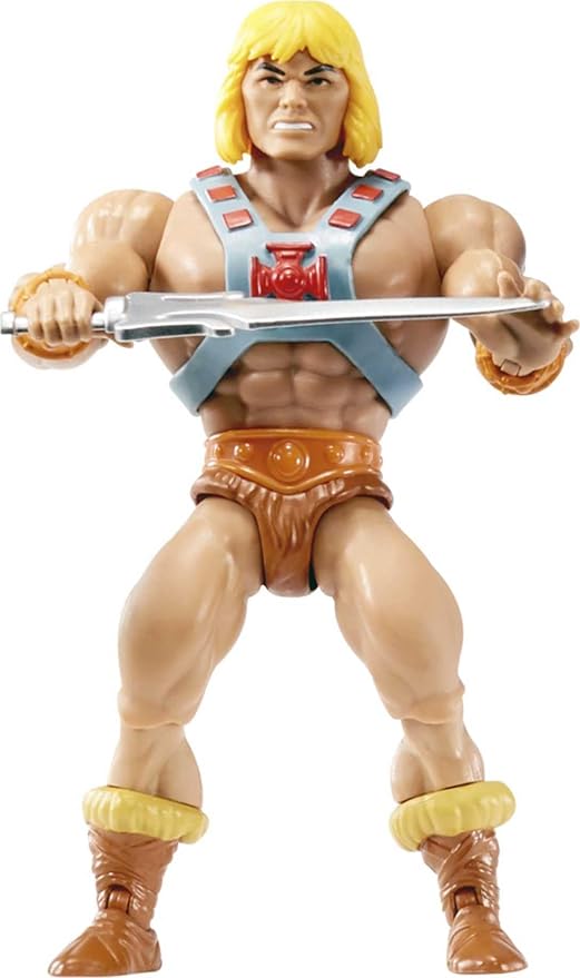 Masters of the Universe Origins Action Figure He-Man 5.5 Inch 1980s Motu TV Hero Toy, Detailed Design with Harness, Sword, Axe & Shield
