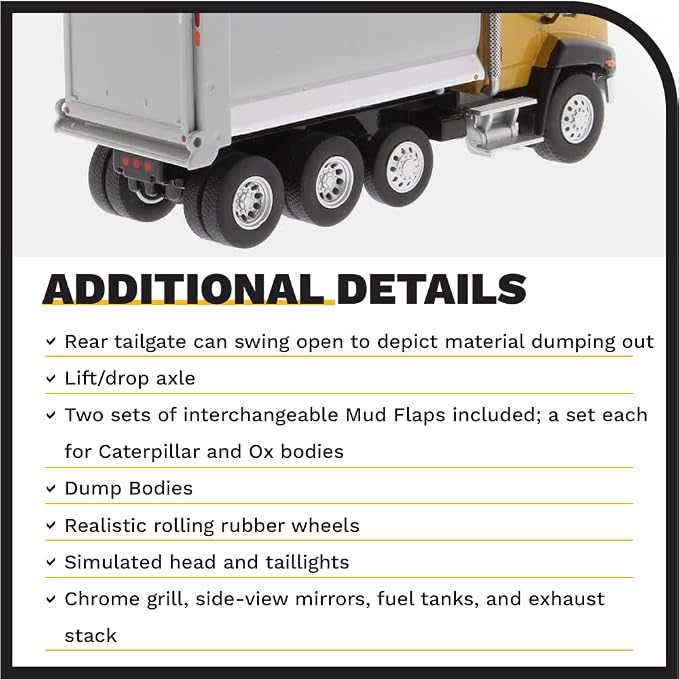 Diecast Masters 1:64 Scale Caterpillar CT660 OX Stampede Dump-Truck Model 85633 | Play & Collect Series Cat Construction Equipment