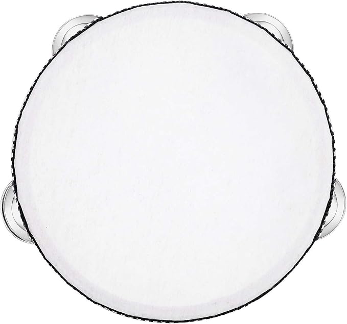 Hand Held Tambourine Drum 6 inch Bell Birch Metal Jingles Percussion Gift Musical Educational Drum Instrument for KTV Party Kids Games (6 inch)