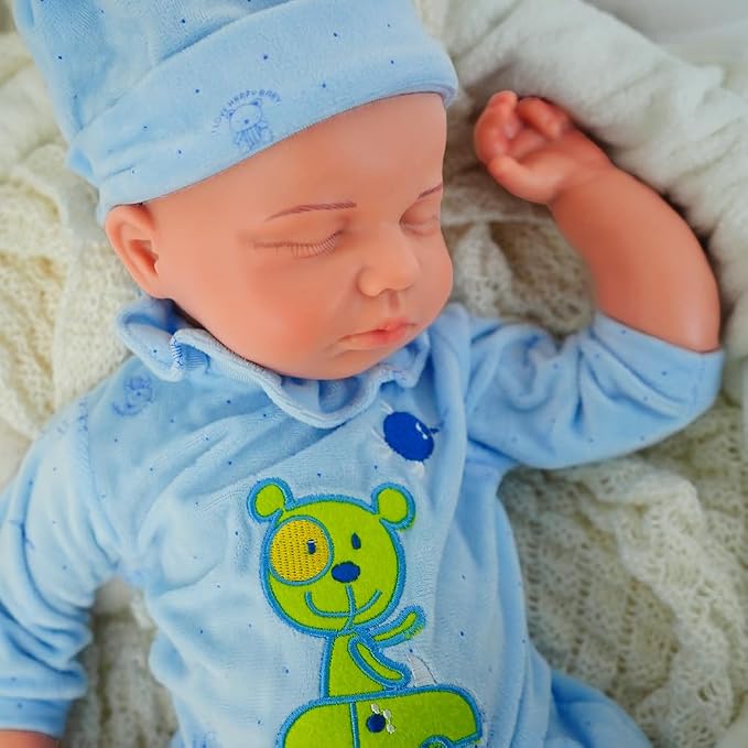 Boy 18.5 Inch, Full Silicone Baby Doll, Reborn Baby Dolls Silicone Full Body, Realistic Baby Dolls, Newborn, Not Vinyl, with Gift Box