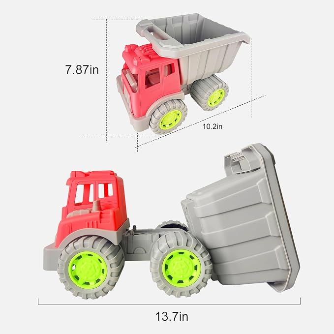 IOKUKI Sand Toys with Extra Large Mesh Bag Including Dump Truck, Sand Water Wheel, Beach Buckets, Shovels, Rakes, Molds, Outdoor Beach Toys Tool Kit for Kids, Toddlers, Boys and Girls (12 PCS) Age 3+