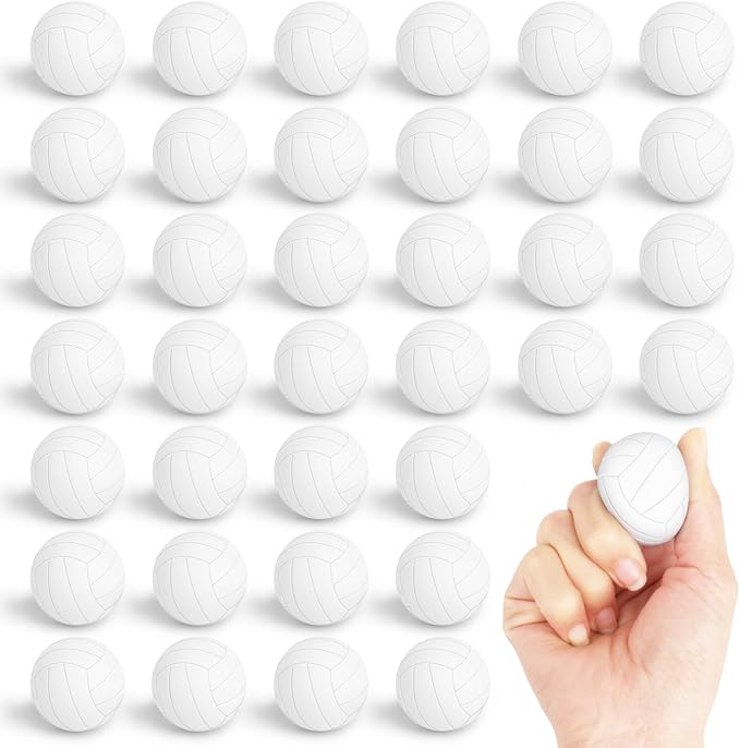 Mini Foam Volleyball Stress Balls 25 Pack Volleyball Party Favors Small Sports Squeeze Ball Soft Stress Relief Ball for Kids Adults School Sports Themed Party Supplies Classroom Volleyball Party Gift