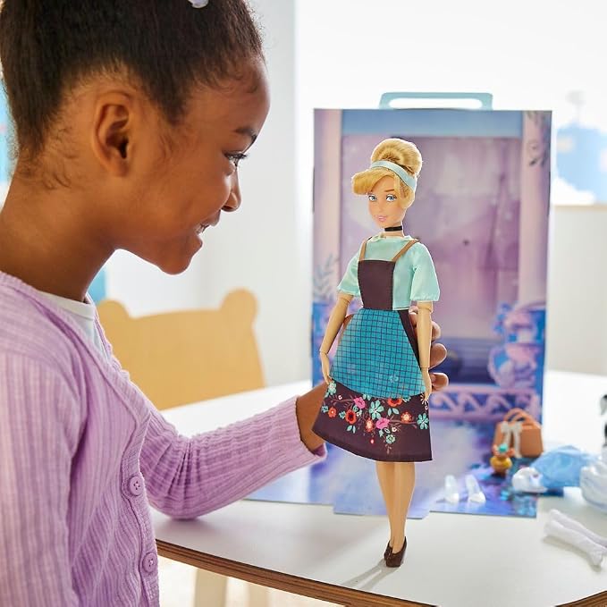 Disney Store Official Cinderella Story Doll - 11 Inches - Includes Coloring Book and Additional Dress, Princess Doll in Classic Outfit, Disney Princess Toys