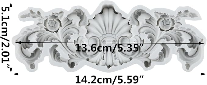 Baroque Polymer Clay Molds Baroque Curlicues Scroll Relief Flower Lace Silicone Mold for DIY Crafts Epoxy Resin Casting Air Dry Polymer Clay Plaster Jewelry Making