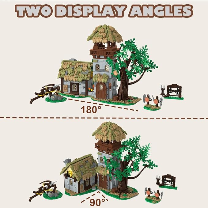 Medieval Greenwood Range Building Bricks Set,Middle Building Set House Building Block Toy, Living Room Decorations,Collectible Display Set for Adults1109pcs