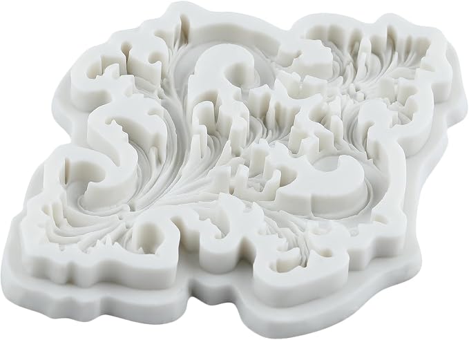 Baroque Silicone Mold Curlicues Scroll Lace Polymer Clay Mold Vintage Relief Flower Lace Filigree Molds for DIY Crafts Epoxy Resin Casting Air Dry Polymer Clay Plaster Jewelry Making