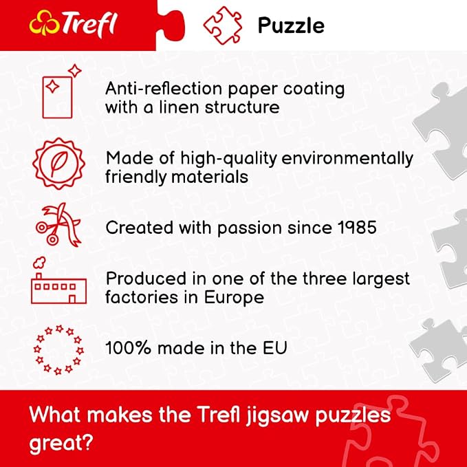 Trefl Large Physical map of the World 4000 Piece Jigsaw Puzzle Red 54"x38" Print, DIY Puzzle, Creative Fun, Classic Puzzle for Adults and Children from 15 Years Old