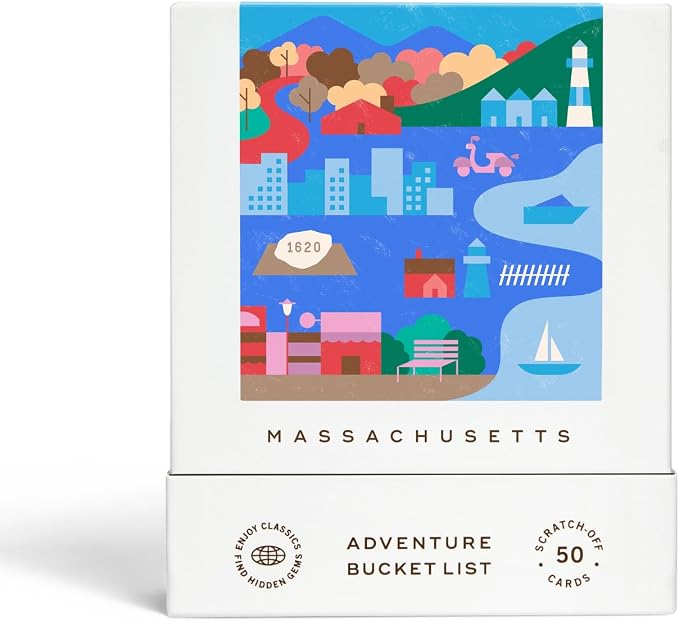Reach International Outfitters Massachusetts Adventure Bucket List: 50 Scratch-Off Cards for Outdoor Activities, Tourist Attractions, and Road Trips - Perfect Travel Gift and Guide for Exploring