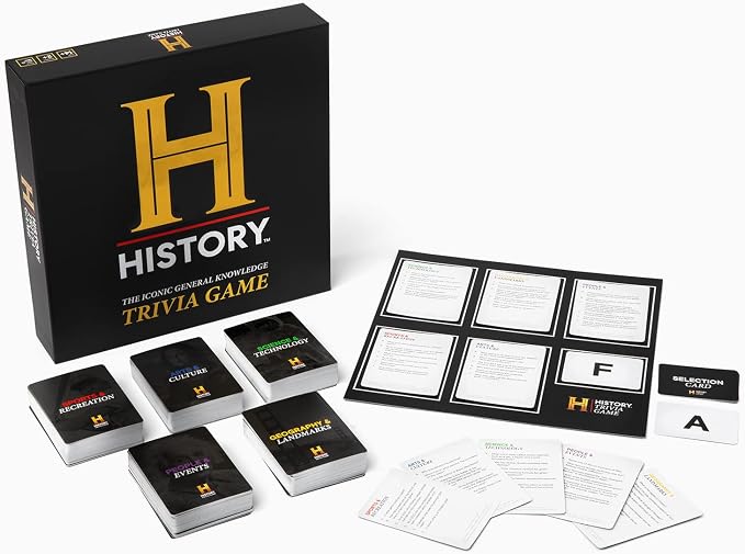 HISTORY Channel Trivia Game – 2000+ General Knowledge Questions | Official HISTORY Channel Trivia Card Game & Party Game for Adults, Families & Board Game Night – Great Gift for Dad & History Buffs