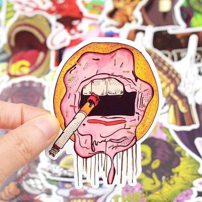 QTL Horror Stickers for Adults, Punk Horror Party Supplies, Waterproof Vinyl Stickers for Water Bottles and Laptop, 100PCS