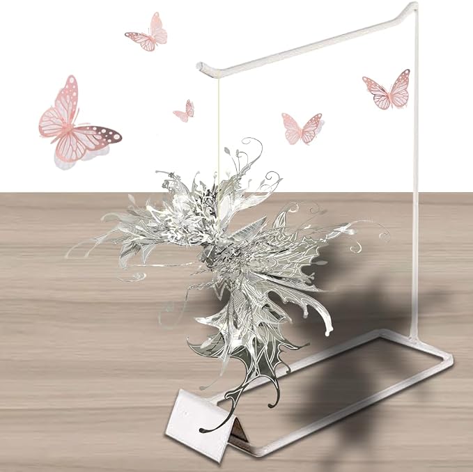 3D Metal Puzzles for Adults,Sliver Butterfly Model Design,Glitter Cute Insects Animals Puzzles Metal Building Kits,Brain Teaser DIY Creative Ornament Sets Need Assembly Home Decor (HD-3)