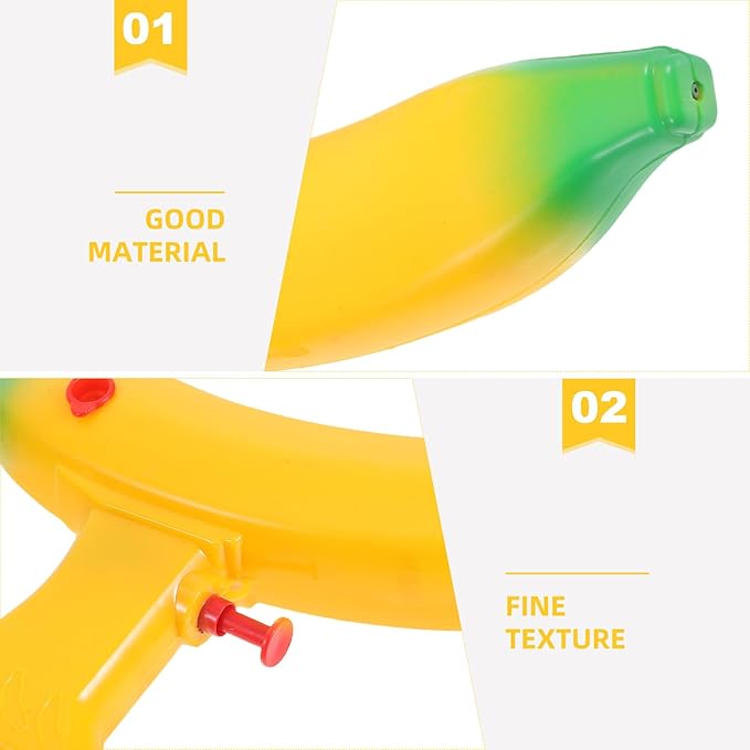 Hemoton 3 Pack Banana Water Guns for Kids, Mini Squirt Soakers, Toddler Outdoor Pool and Beach Toys, Summer Backyard Water Play Games, Compact Blasters for Boys and Girls