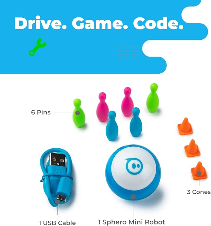 Sphero Mini (Blue) - Coding Robot Ball - Educational Coding and Gaming for Kids and Teens - Bluetooth Connectivity - Interactive and Fun Learning Experience for Ages 8+ | Educational Coding and Gaming, Bluetooth Connectivity, Interactive and Fun Learni...