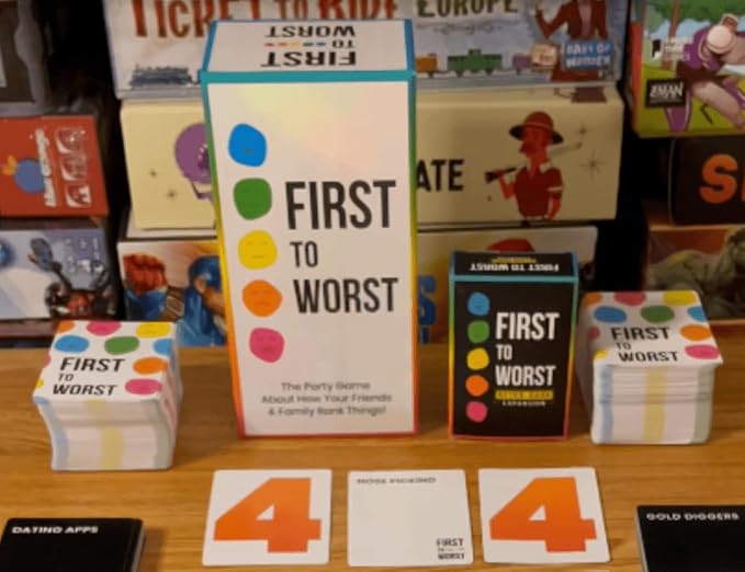 FIRST TO WORST Party Game + After Dark Set – Adult Card Game About How Your Friends and Family Rank Things | Funny Ranking & Guessing Board Game for Friends, Game Nights, Parties & Fun Gift Ideas