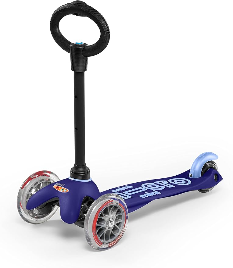 Micro Kickboard | Mini 3-in-1 Deluxe Toddler Scooter for Ages 1–5 | Ride-On with Removable Parent Push Bar | 3 Wheel Lean-to-Steer Design | Adjustable T Bar | Smooth Ride PU Wheels | Swiss Design