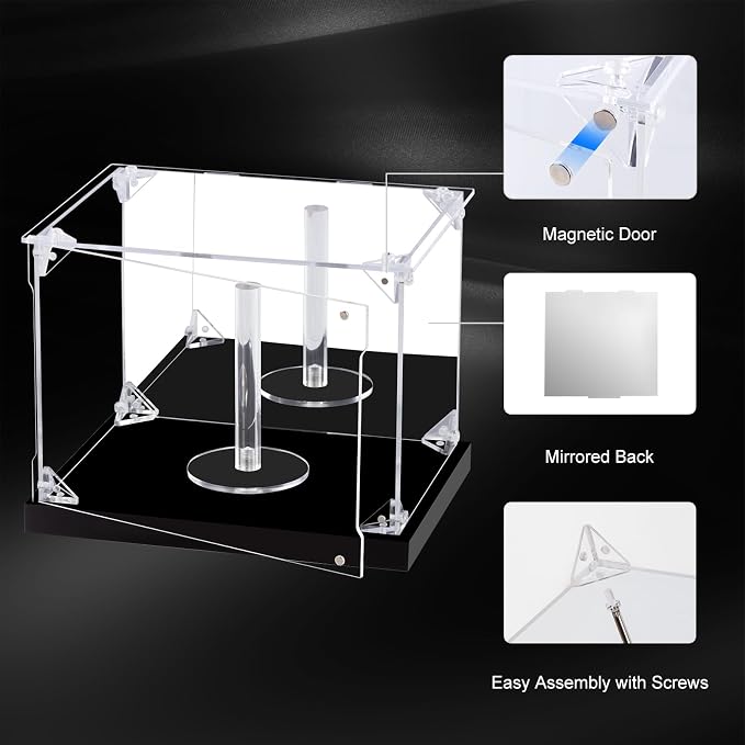 Acrylic Display Case for Collectibles Assemble Mini Helmet Display Case 1/2 Football Baseball Helmet Showcase Dustproof Clear Display Box for Sports Memorabilia Figures Lego Doll Toys (8x6x6 inch)