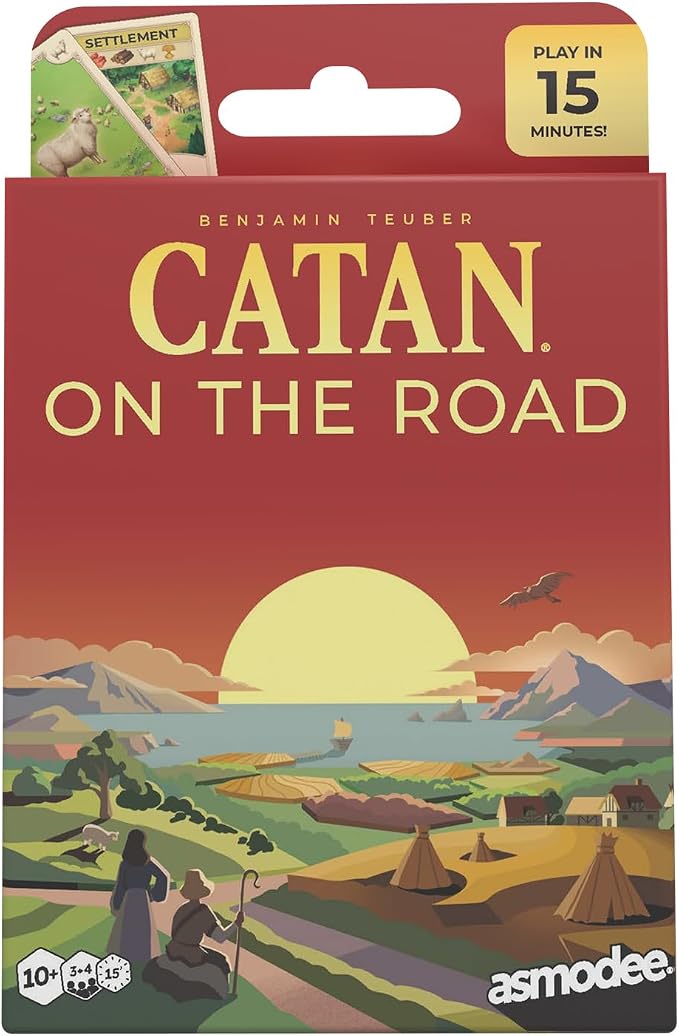 CATAN On The Road - Portable Card Game Edition of CATAN for Travel & Quick Play, Build Trade & Settle Anywhere, Family Fun for Kids & Adults, Ages 10+, 3-4 Players, 15 Minute Playtime