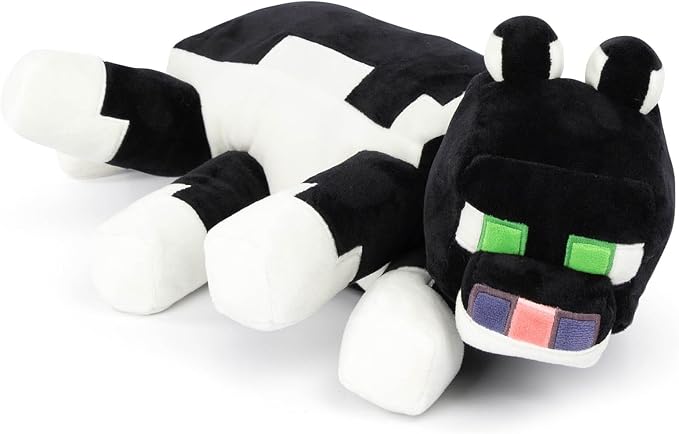 Jay Franco Minecraft Tuxedo Cat Plush Pillow Buddy - Super Soft Gamer Stuffed Animal - Polyester Microfiber, 18 Inches
