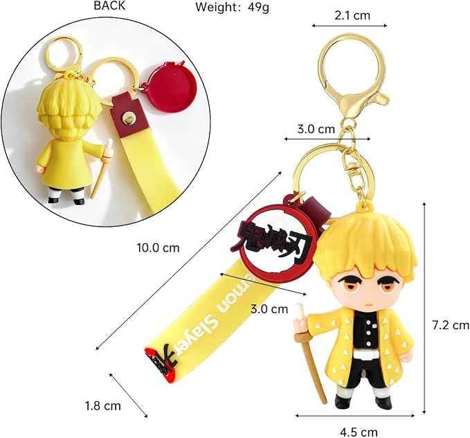 Anime Slayer Novelty Keychain, Collectable Cartoon Mini Figure, Cute Fun Keyring Jewelry Gift for Men and Women