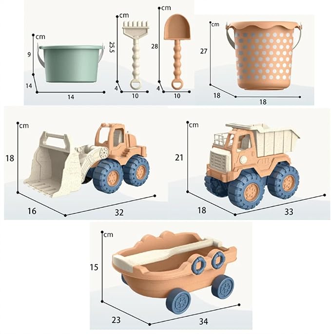 Beach Toy Set – Premium Sand Toys with Shovel & Molds, Eco-Conscious Travel Beach Kit for Outdoor Play & Summer Adventures (4 PCS)