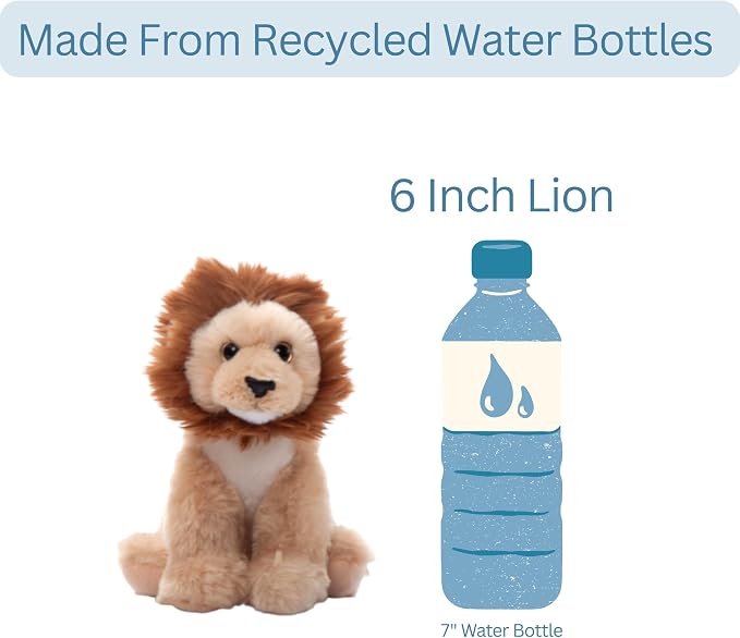 The Petting Zoo Lion Stuffed Animal Plushie, Gifts for Kids, Wild Onez Babiez Zoo Animals, Lion Plush Toy 6 inches