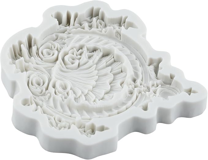 Baroque Polymer Clay Molds Baroque Curlicues Scroll Relief Lace Silicone Mold for Epoxy Resin Casting DIY Crafts Air Dry Polymer Crafts Supplies Clay Tools