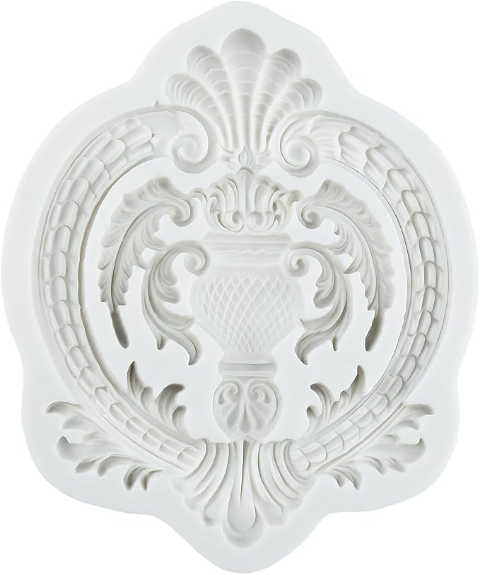 Baroque Polymer Clay Mold Baroque Curlicues Scroll Lace Relief Silicone Molds Flower Lace Filigree Mold for DIY Craft Epoxy Resin Casting Polymer Clay Tools Crafts Air Dry Jewelry Making