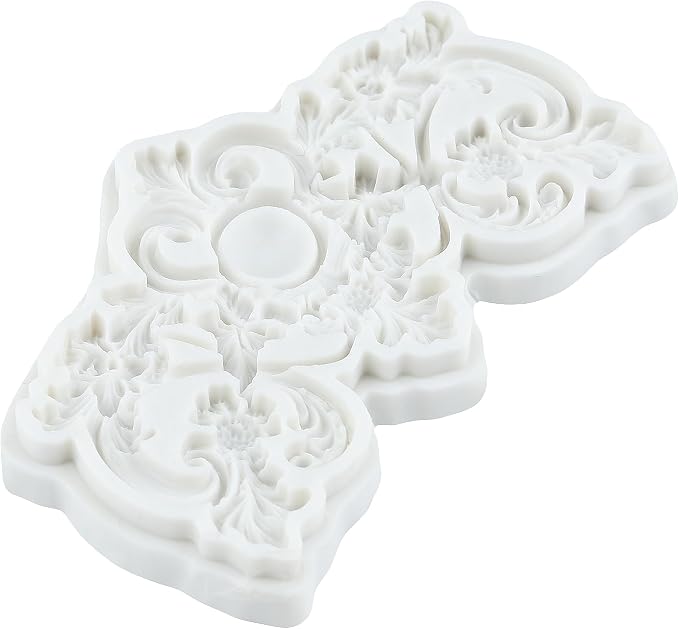 Baroque Style Polymer Clay Molds Baroque Scroll Relief Silicone Mold for Jewelry Making Epoxy Resin Casting Air Dry Polymer Clay Craft