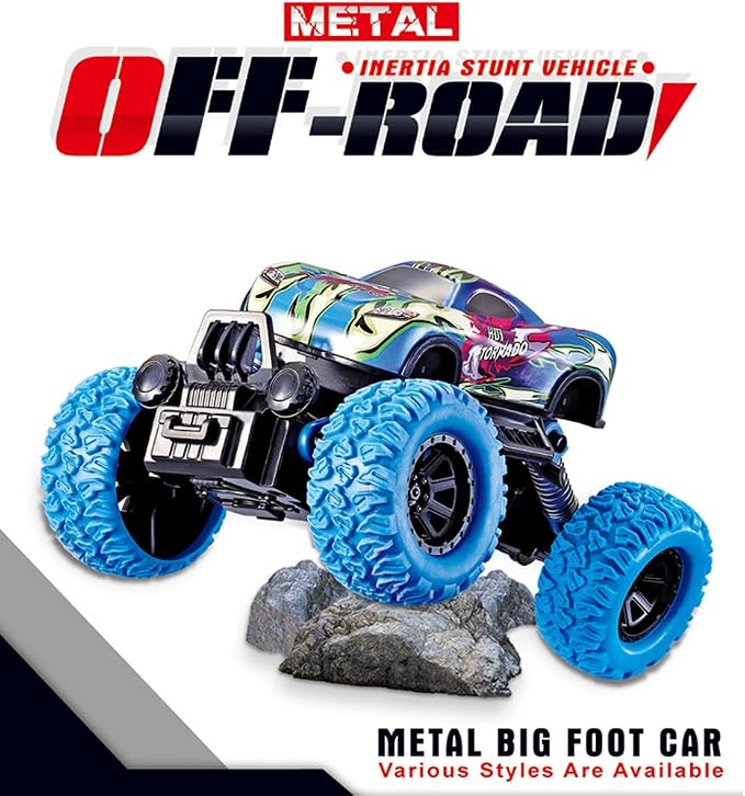 Pull Back Cars for Kids -Toy Trucks for Boys Alloy Toy Car Educational Toy Monster Trucks Inertia Car Toy for Boys Girls Toddler Gifts (Blue)