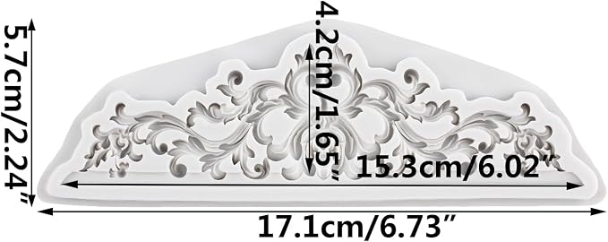 Baroque Polymer Clay Molds Curlicues Scroll Relief Flower Lace Silicone Mold for DIY Crafts Epoxy Resin Casting Air Dry Polymer Clay Plaster Jewelry Making