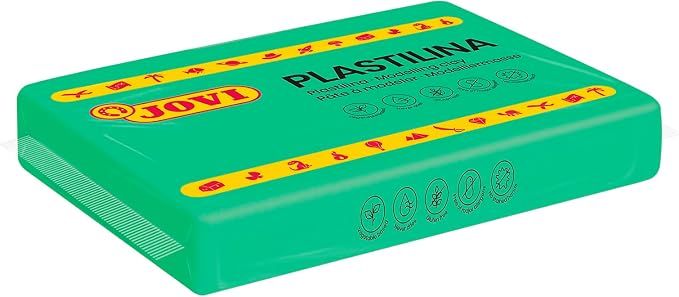 Jovi - Modeling Clay, 3 Pounds Total, 4 Non-Hardening Bars, 0.77 lb Each, Arts and Crafts Non-Toxic and Gluten Free Plasticine (Light Green)