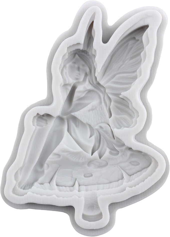 Flower Fairy Silicone Molds Butterfly Fairy Angel Polymer Clay Mold for DIY Craft Epoxy Resin Casting Air Dry Polymer Clay Jewelry Making Crafts Tools Set of 4