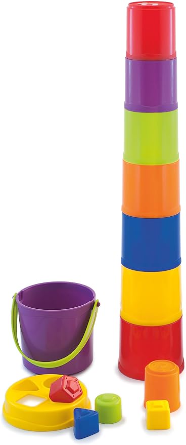 Miniland Sorting & Stacking Toys, Montessori for 1 Year Old, +2 Year Old Boy, 16 Pieces, Kids Cups, Baby Toys 1 Year Old, Shape Sorter | Giantte