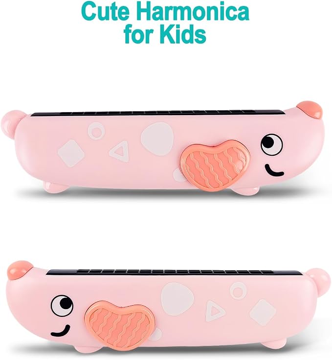 Toddler Musical Instruments Toy Trumpet, Harmonica, Recorder Flute for Kids Baby, Musical Toys Set for Children Boys Girls Ages 2 3 4 5, Pink (Pink)
