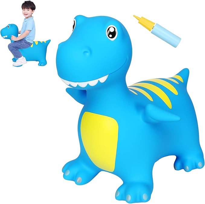 INPANY Bouncy Horse, Dinosaur Hopper Toys for Boys, Gifts Toy for Kid | Eco-Friendly PVC, Low Center Gravity, Cute Cartoon Design, Load 100 Lbs, Learn & Exercise & Active Fun, Gifts for 1-3 Kids
