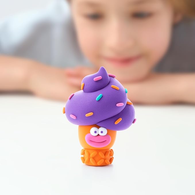 Hey Clay 15 Cans Set - Colourful Modelling Kids Air-Dry Clay 15 Cans with Sculpting Tools and Fun Interactive Instructions for Children Age 3+ (Nice Ice Cream)