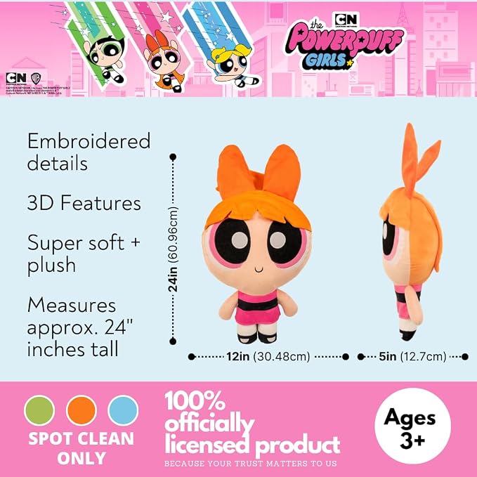 The Powerpuff Girls Blossom Bedding Super Soft Cozy Decorative Cuddle Pillow, (Officially Licensed Product) By Franco Collectibles