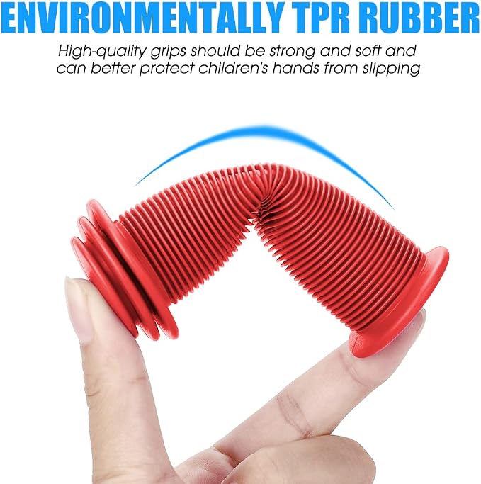 Kids Bike Grips - 105mm Bicycle Handlebar Grips With Mushroom Pattern for Bikes, Balance Bikes, and Kick Scooters
