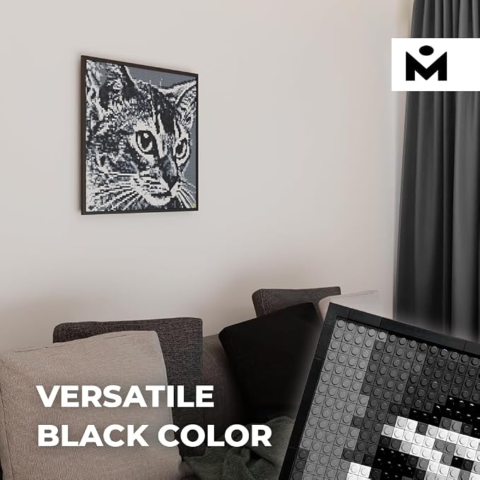 Frame for Model S | 20x20 Inch | Crafting for Adults | Frame for Custom Photo Mosaic that Turns Any Picture into Pixel Art Made from Building Blocks
