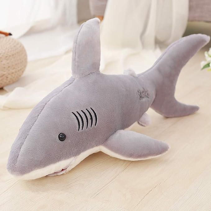 Stuffed Shark Animal Plush Toy 16 Inch Long Great White Animal Stuffed Plushies Super Soft Cute Cuddly Pillow Cushion Stuff Dolls Gift for Children Kids Boys Girls Room Decor Bedtime, 16Inches