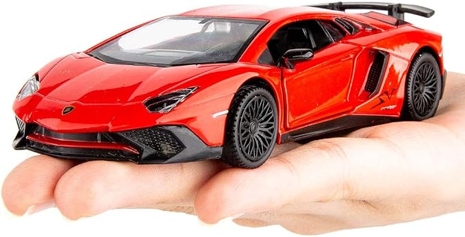 TGRCM-CZ 1/36 Scale Lamborghini Aventador LP700-4 Casting Car Model, Zinc Alloy Toy Car for Kids, Pull Back Vehicles Toy Car for Toddlers Kids Boys Girls Gift (Red)