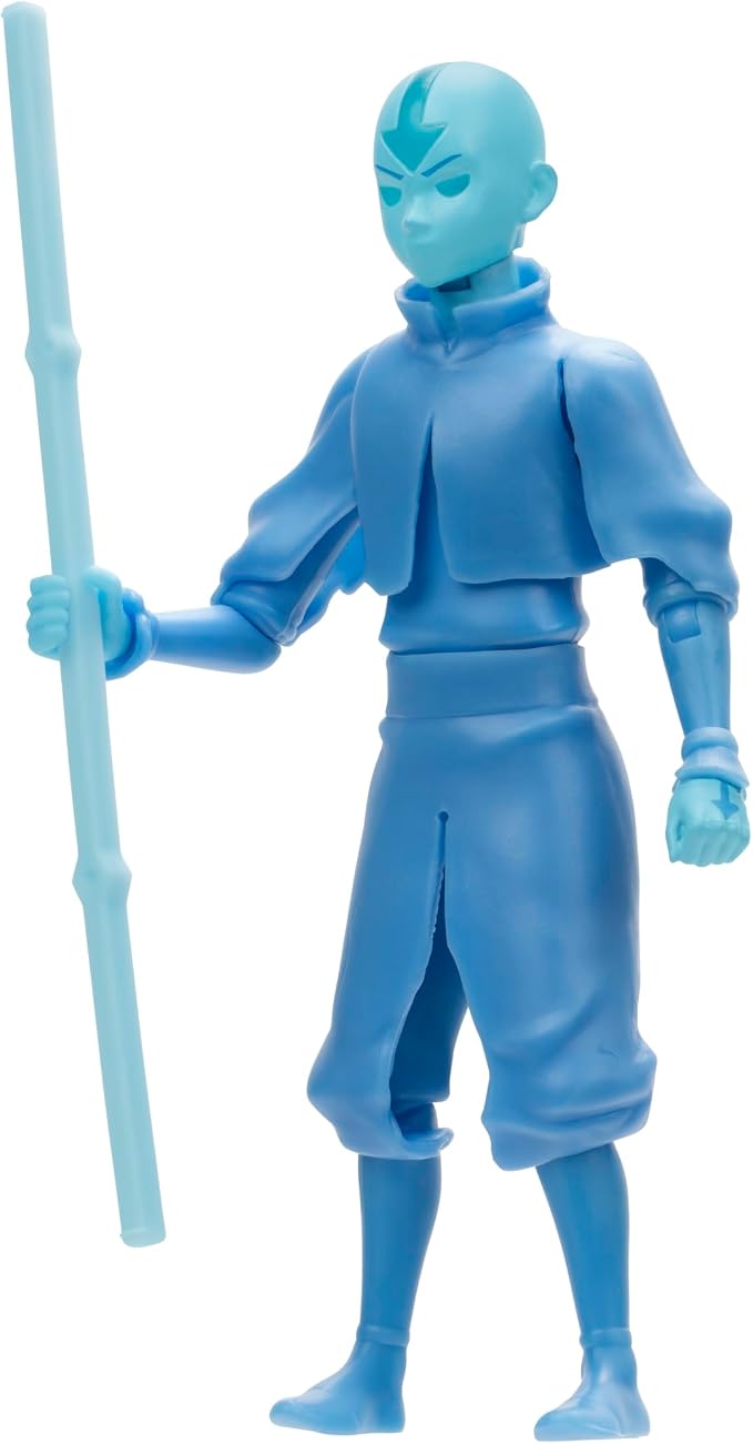 Jazwares Avatar: The Last Airbender Avatar Aang (Book One) - 4.5-Inch Scale Figure with Staff, Air Effects, and Battle Actions