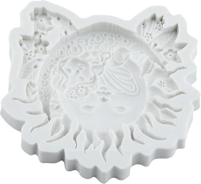 Flower Fairy Polymer Clay Mold Flower Fairy Angel Sun Moon Silicone Molds for DIY Craft Epoxy Resin Casting Polymer Clay Tools Crafts Air Dry Jewelry Making