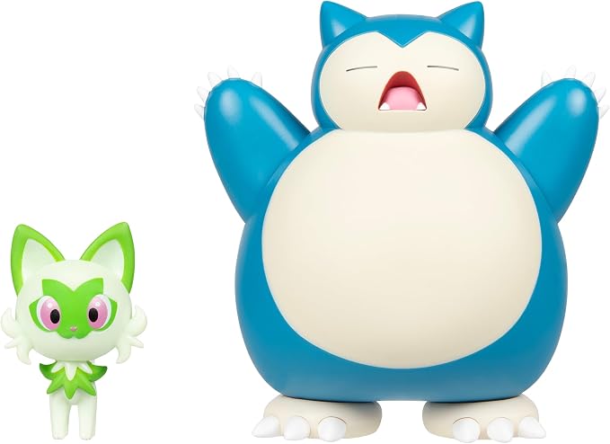 Pokemon Battle Figure 2 Pack - 2-Inch Sprigatito and 4.5-Inch Snorlax Battle Ready Figures