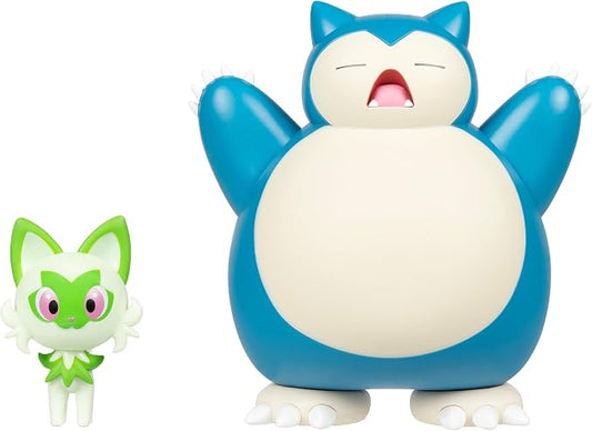 Pokemon Battle Figure 2 Pack - 2-Inch Sprigatito and 4.5-Inch Snorlax Battle Ready Figures
