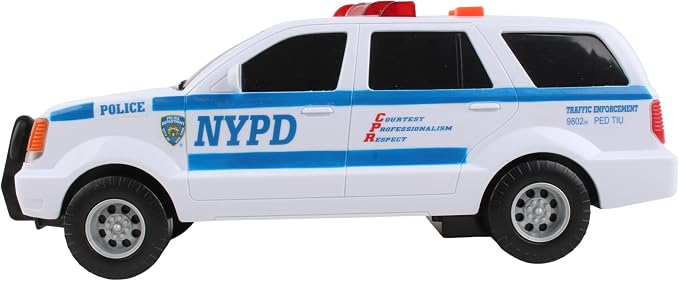 Daron NYPD Motorized Police SUV Toy – Official Licensed Patrol Truck with Lights & Sounds, Battery Powered Police Vehicle with Siren & Working Ladder for Kids Ages 3+