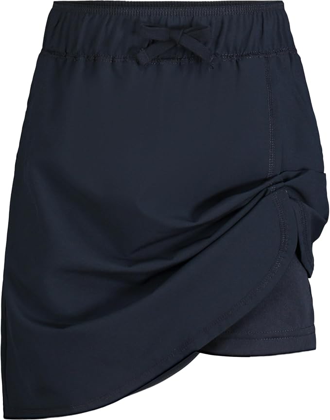 Nautica girls School Uniform Pull-on Scooter Skirt With Undershorts, Knit Waistband & Functional Pockets