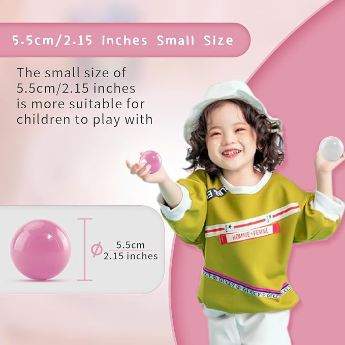 MoonxHome Ball Pit Balls for Toddlers, BPA Free Crush Proof Plastic Toy Balls for Ball Pit, Children's Pool Water Toys, Macaron Ocean Balls for Play Tent 2.15 Inch Pack of 100 200 500 800 1000