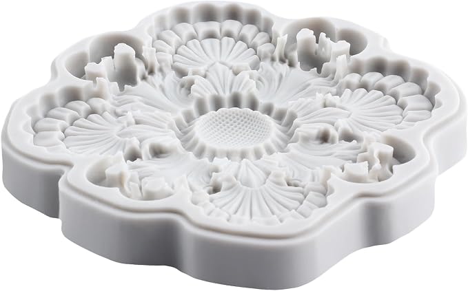 Baroque Polymer Clay Mold Relief Flower Lace Silicone Molds Embossed Flower Mold for DIY Craft Epoxy Resin Casting Polymer Clay Tools Crafts Air Dry Jewelry Making